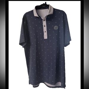 Greyson Golf Polo Shirt Blue w/ White Collar Size Large The Memorial Tournament